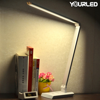 Настольная светодиодная лампа YourLED S28 серебряная яркая для офиса комнаты изменяемая яркость